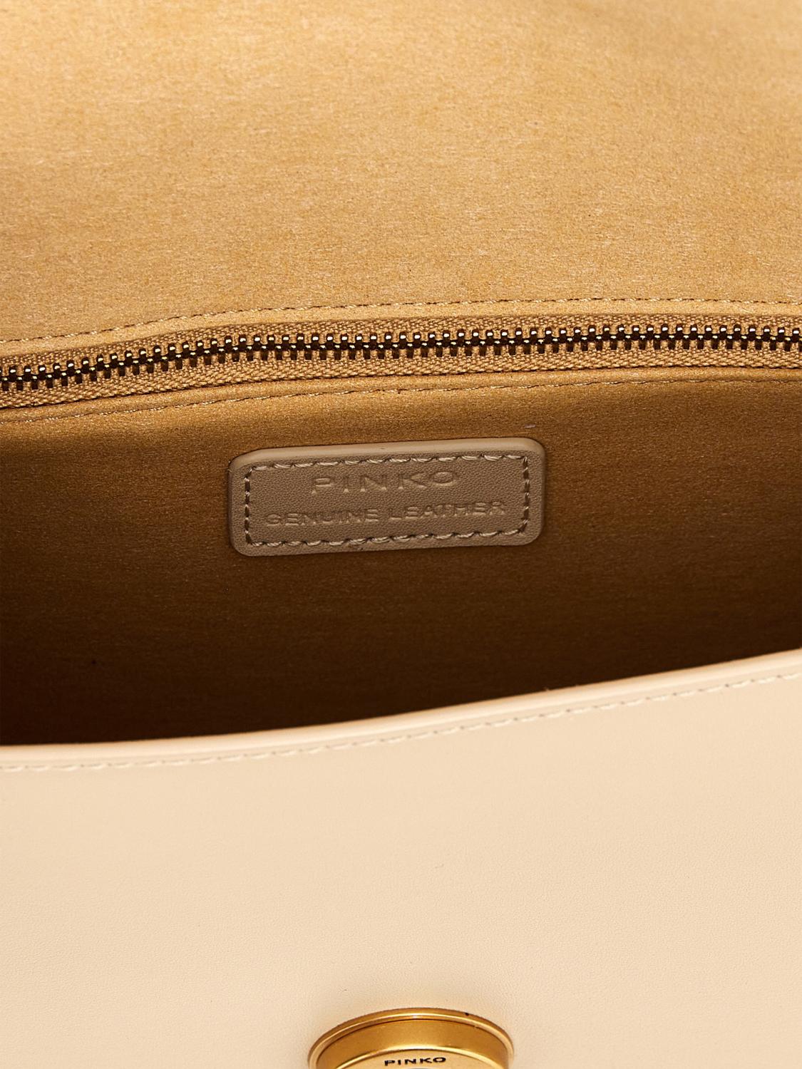 PINKO BORSA MINI: Borsa Love One Pinko in pelle , Beige - Img 4