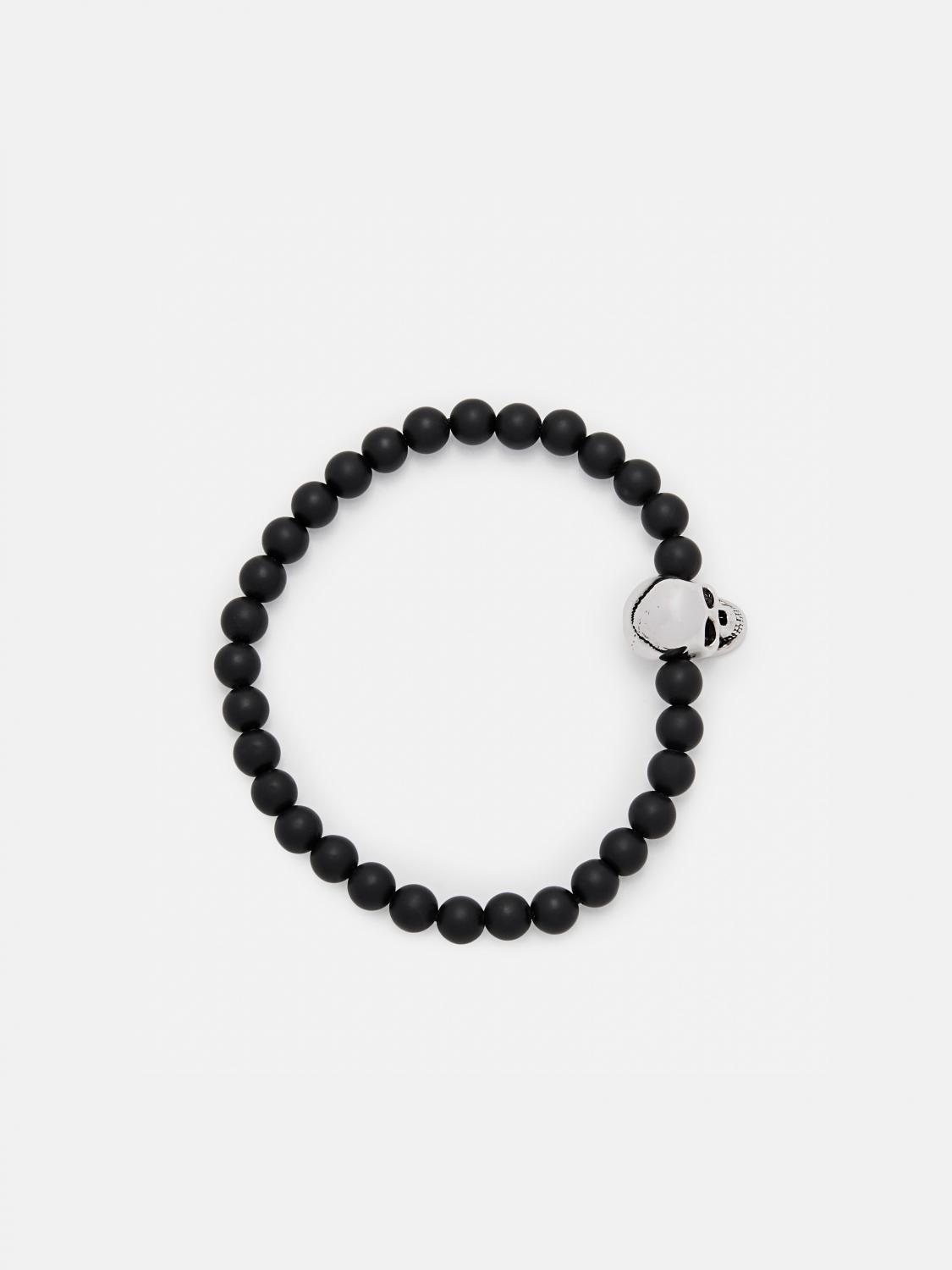 アクセサリーその他 ALEXANDER MCQUEEN Men Jewel Black 7069791AAIX 1010 Alexander McQueen Skull bracelet with black pearls | TheDoubleF