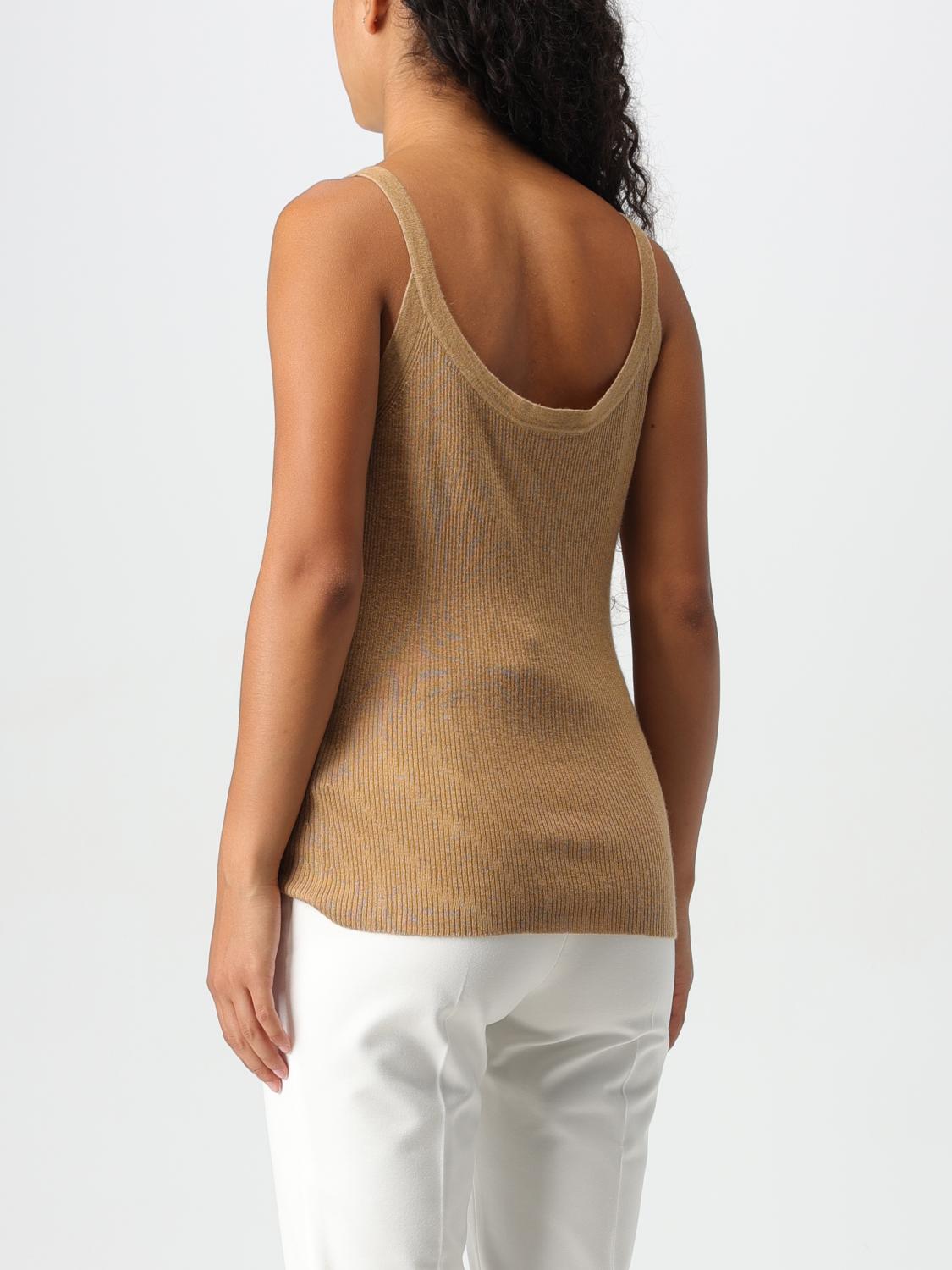 MAX MARA TOP: Top Max Mara in seta e cashmere, Beige - Img 3
