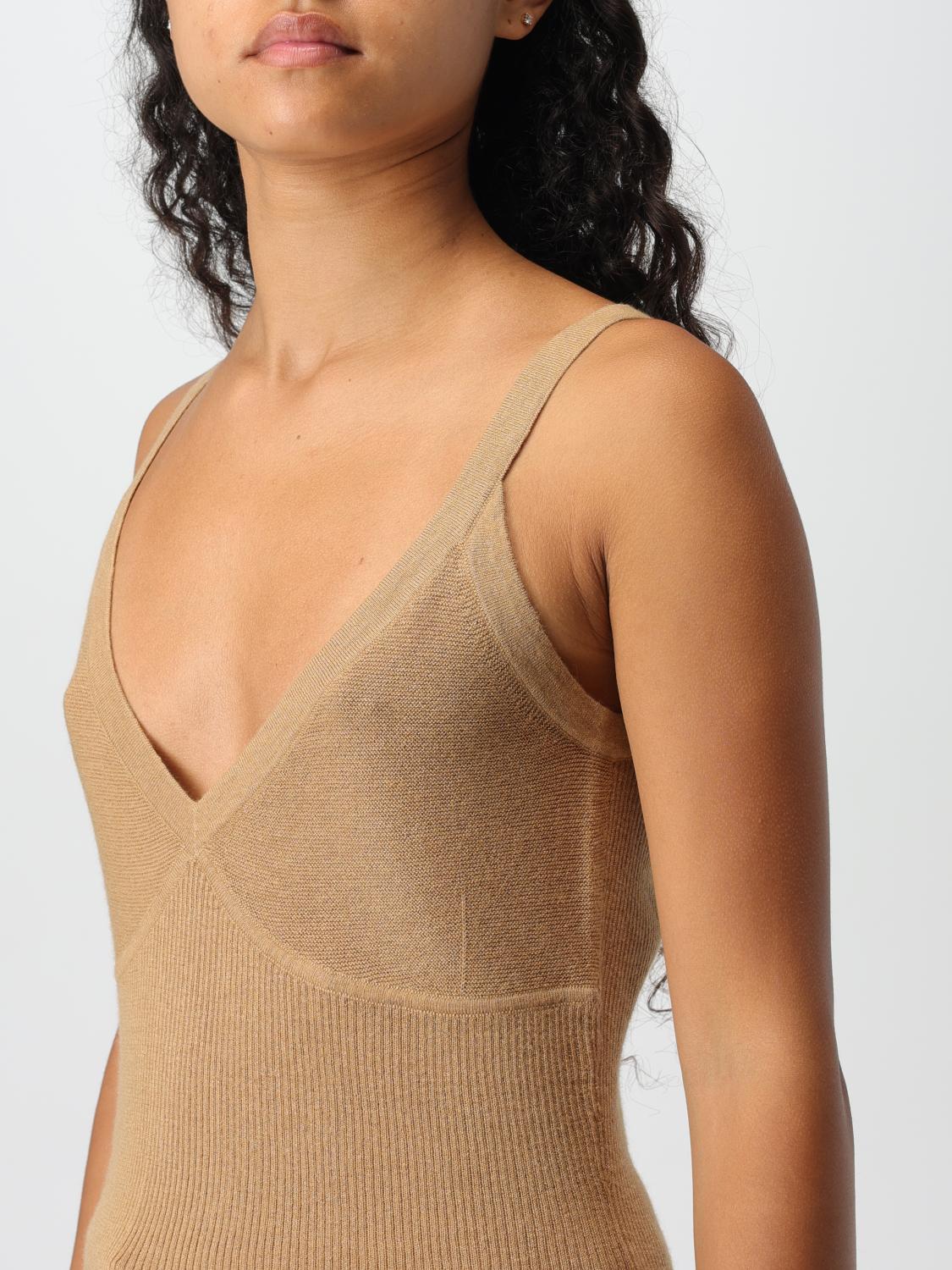 MAX MARA TOP: Top Max Mara in seta e cashmere, Beige - Img 5