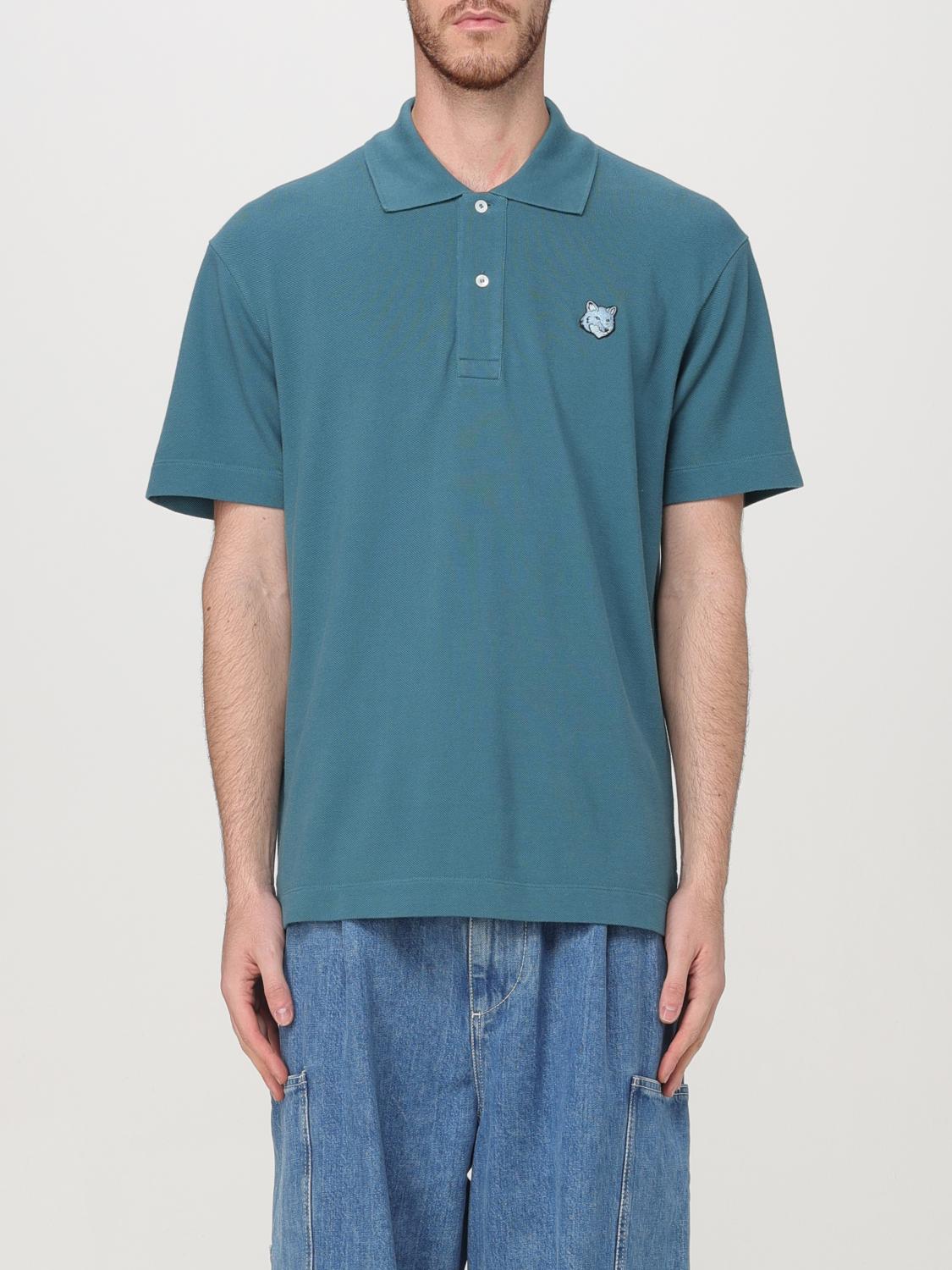 MAISON KITSUNÉ POLO SHIRT: Polo shirt men Maison KitsunÉ, Blue 1 - Img 1