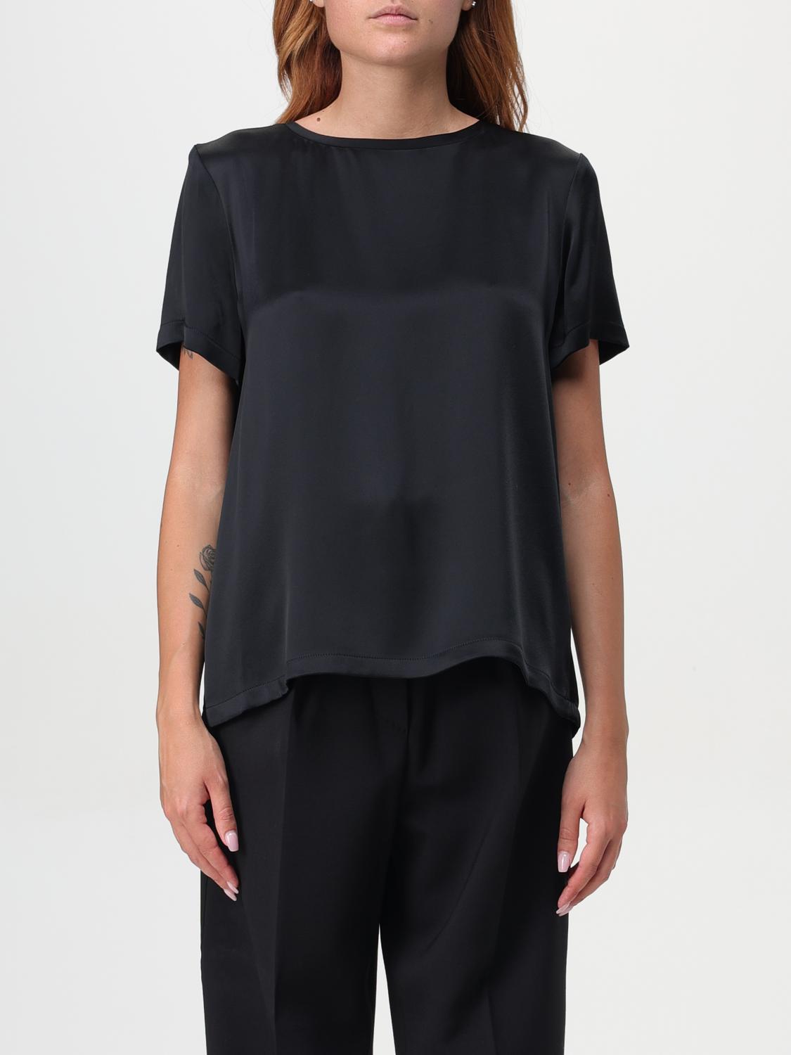 MAX MARA T-SHIRTS: T-shirt basic in viscosa Max Mara, Nero - Img 1