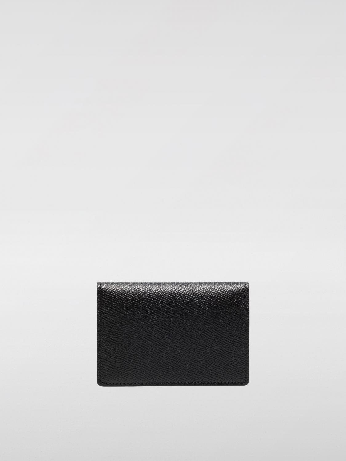 MAISON MARGIELA 지갑: Maison Margiela 해머드 가죽 카드 홀더, 블랙 - Img 2