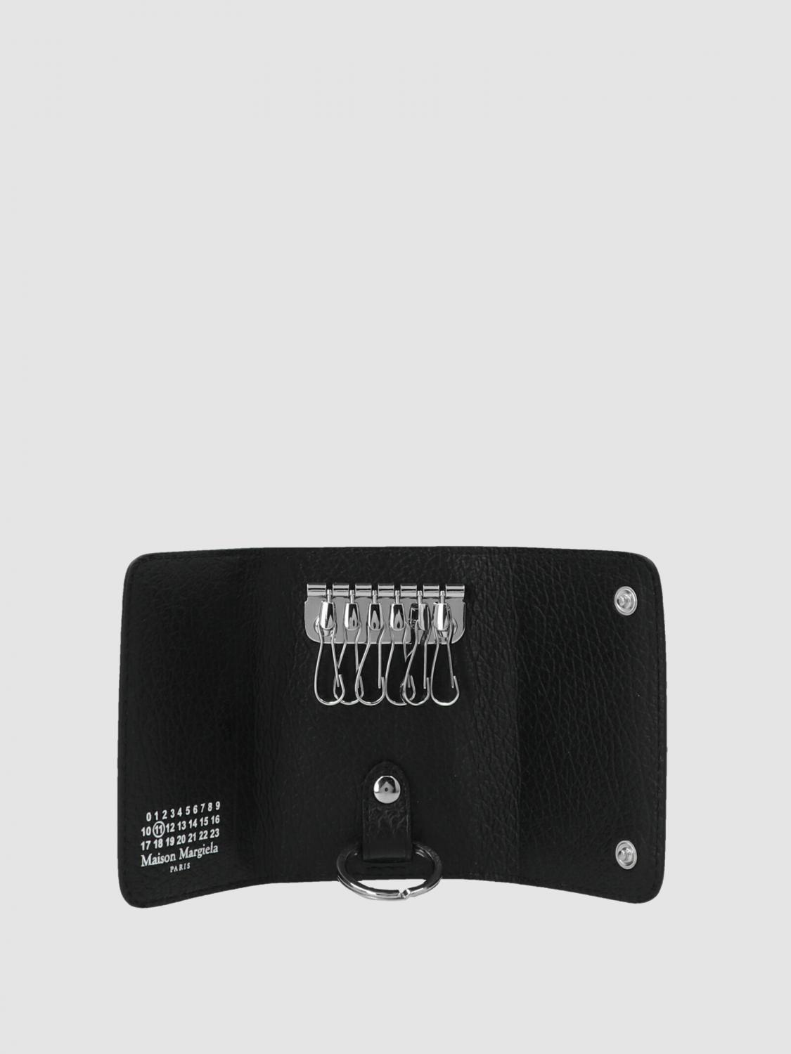 MAISON MARGIELA キーホルダー: Maison Margiela グレインレザーキーリング, ブラック - Img 2