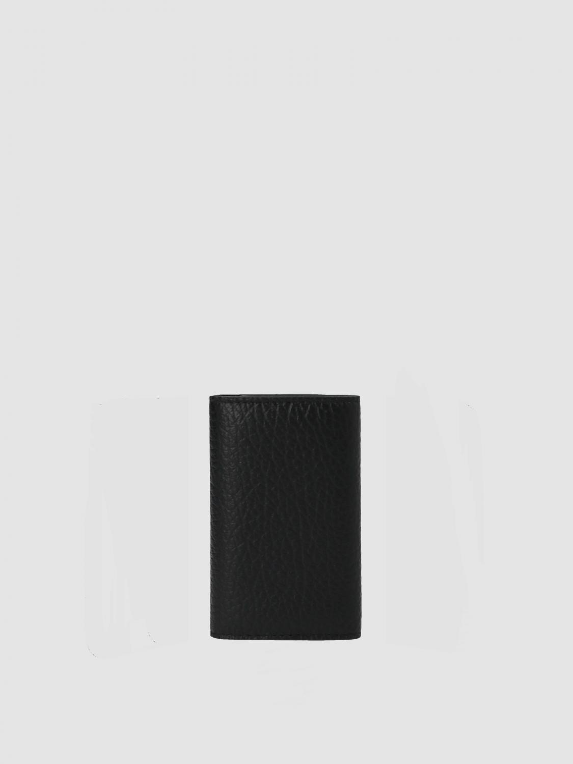 MAISON MARGIELA キーホルダー: Maison Margiela グレインレザーキーリング, ブラック - Img 3