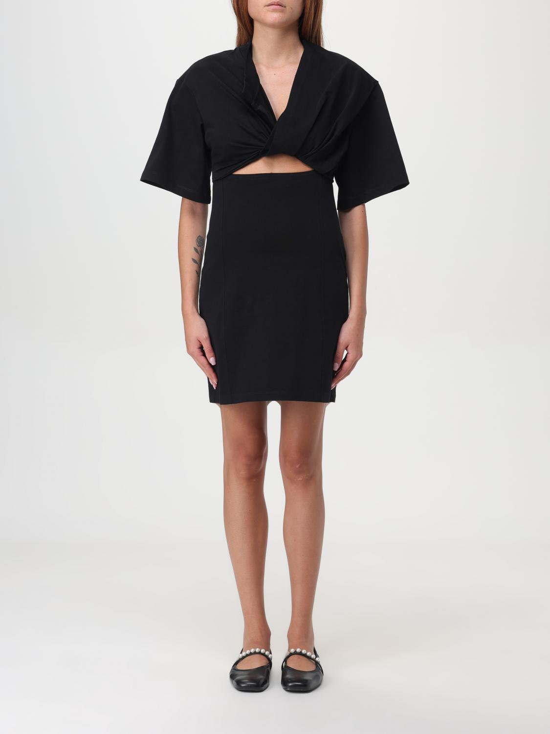 JACQUEMUS T-SHIRTS: T-shirt La Robe Bahia Jacquemus in cotone con dettaglio torchon , Nero - Img 1