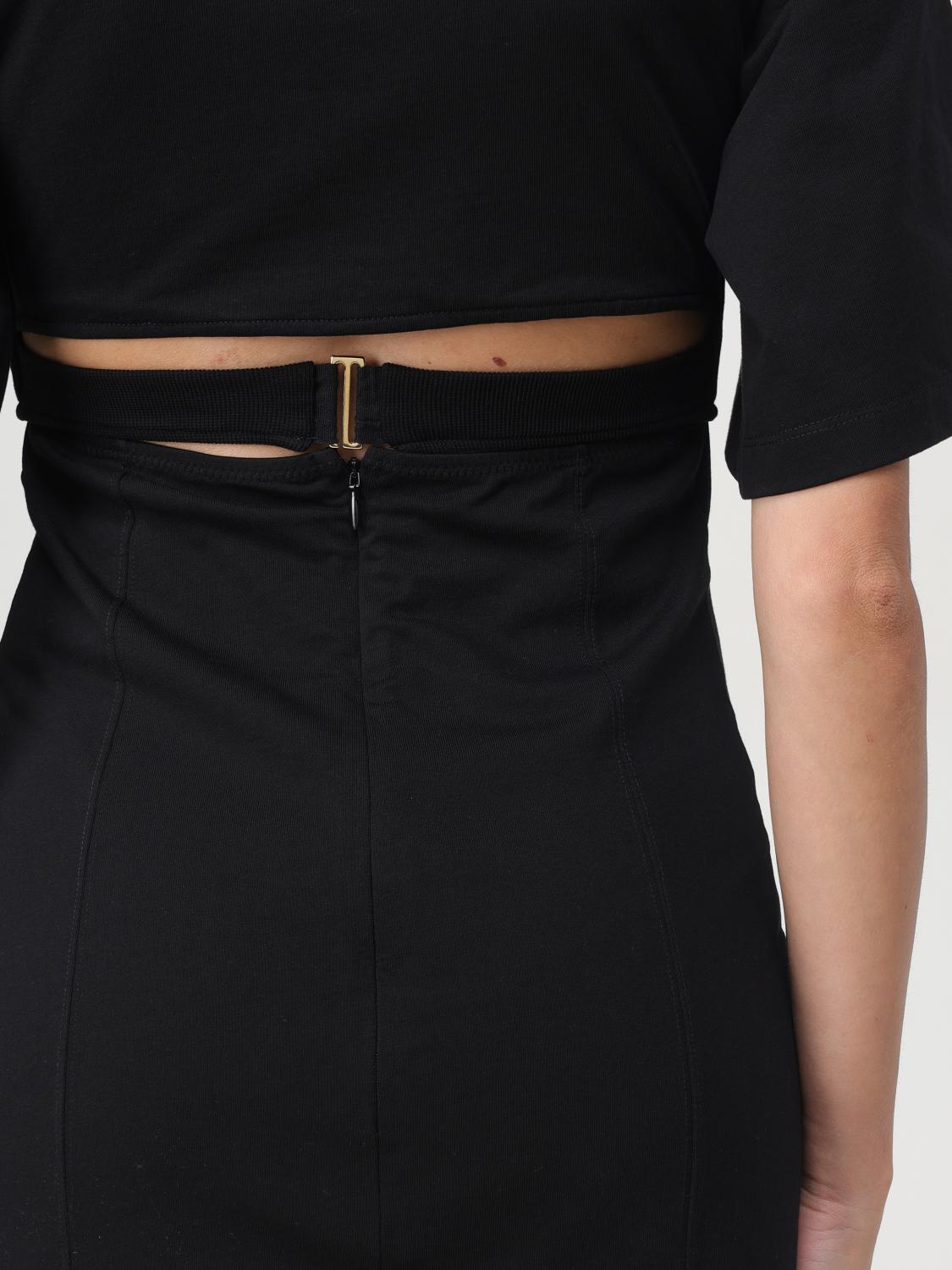 JACQUEMUS T-SHIRTS: T-shirt La Robe Bahia Jacquemus in cotone con dettaglio torchon , Nero - Img 4