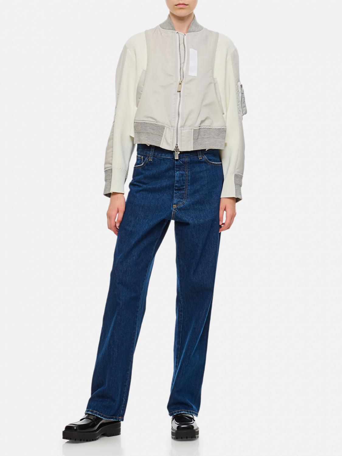 SACAI GIACCA: Giacca crop con zip Sacai, Bianco - Img 2