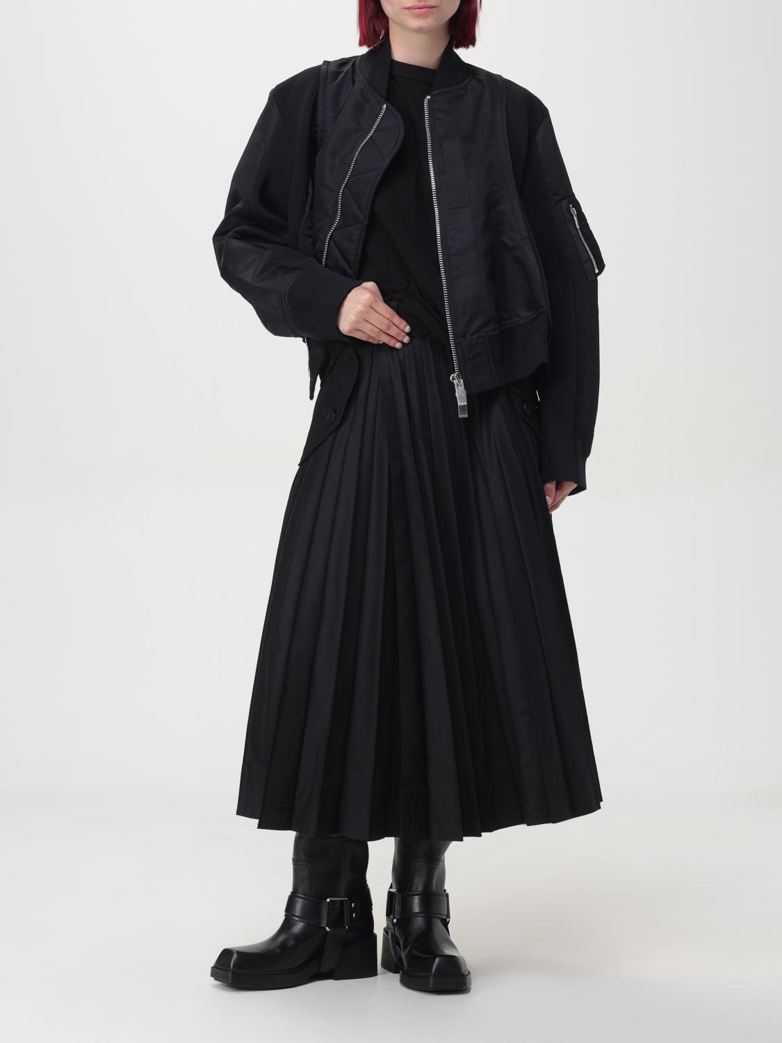 SACAI GIACCA: Giacca crop con zip Sacai, Nero - Img 2