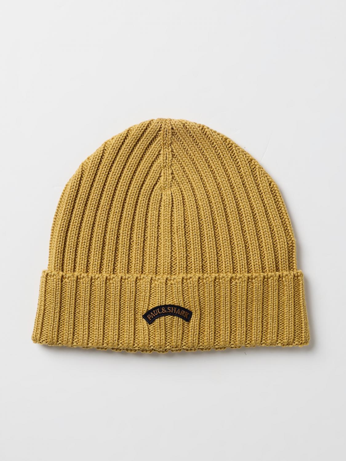 PAUL & SHARK CAPPELLO: Cappello Paul & Shark in lana a coste , Giallo - Img 1