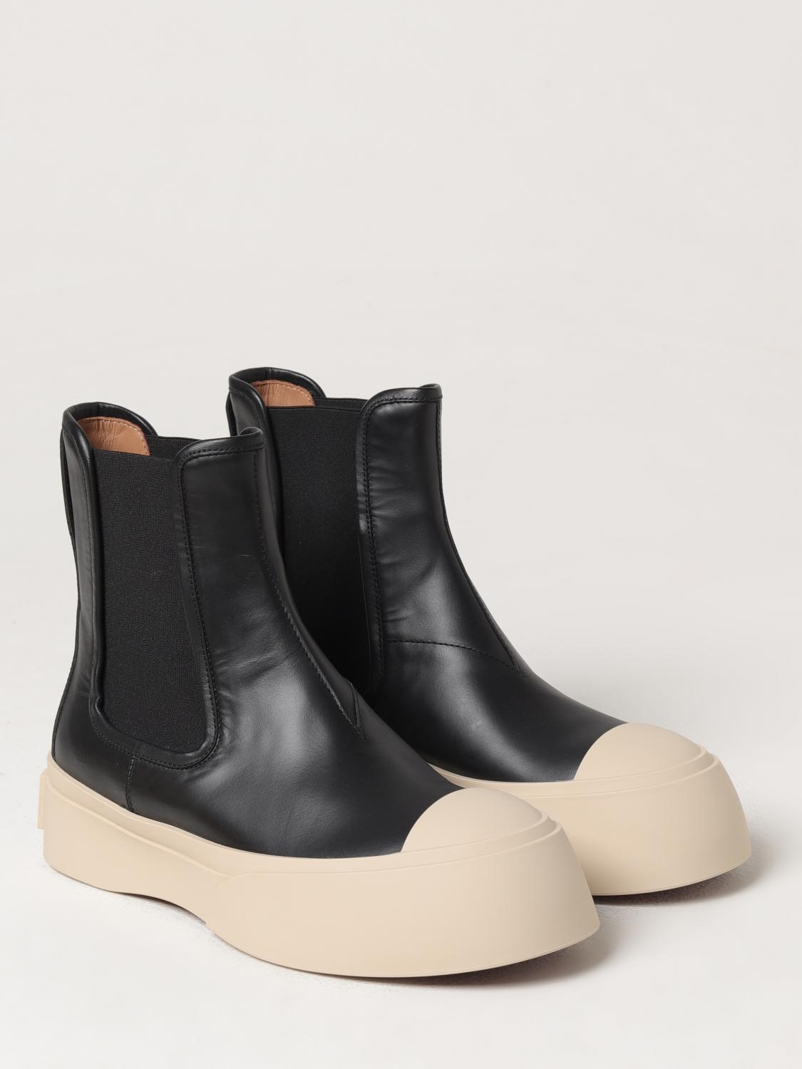 MARNI BOTTINES PLATES: Bottines plates femme Marni, Noir - Img 2