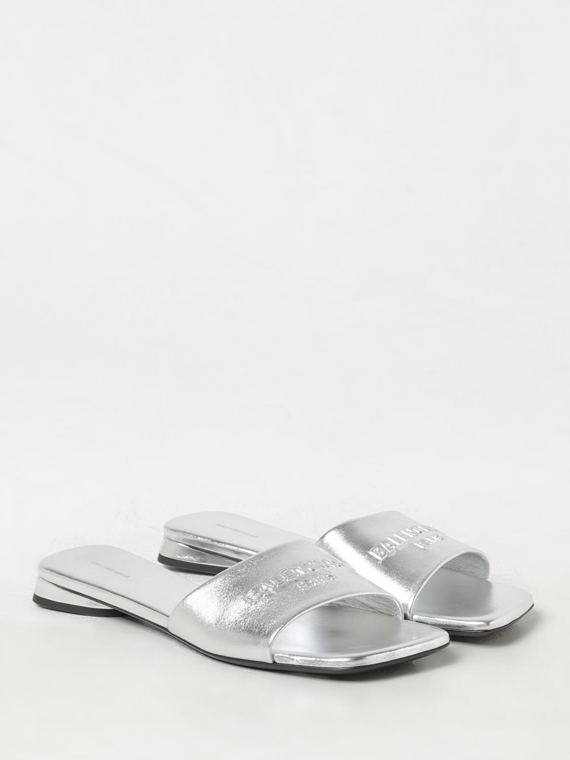 BALENCIAGA FLAT SANDALS: Shoes woman Balenciaga, Silver - Img 2