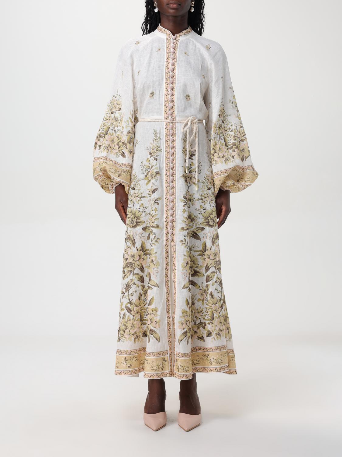 ZIMMERMANN ABITO: Abito lungo Zimmermann in lino, Beige - Img 1