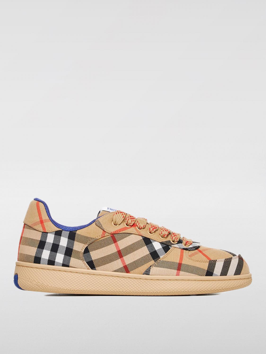 BURBERRY スニーカー: Burberry Vintage Check プリントキャンバススニーカー, ベージュ - Img 1