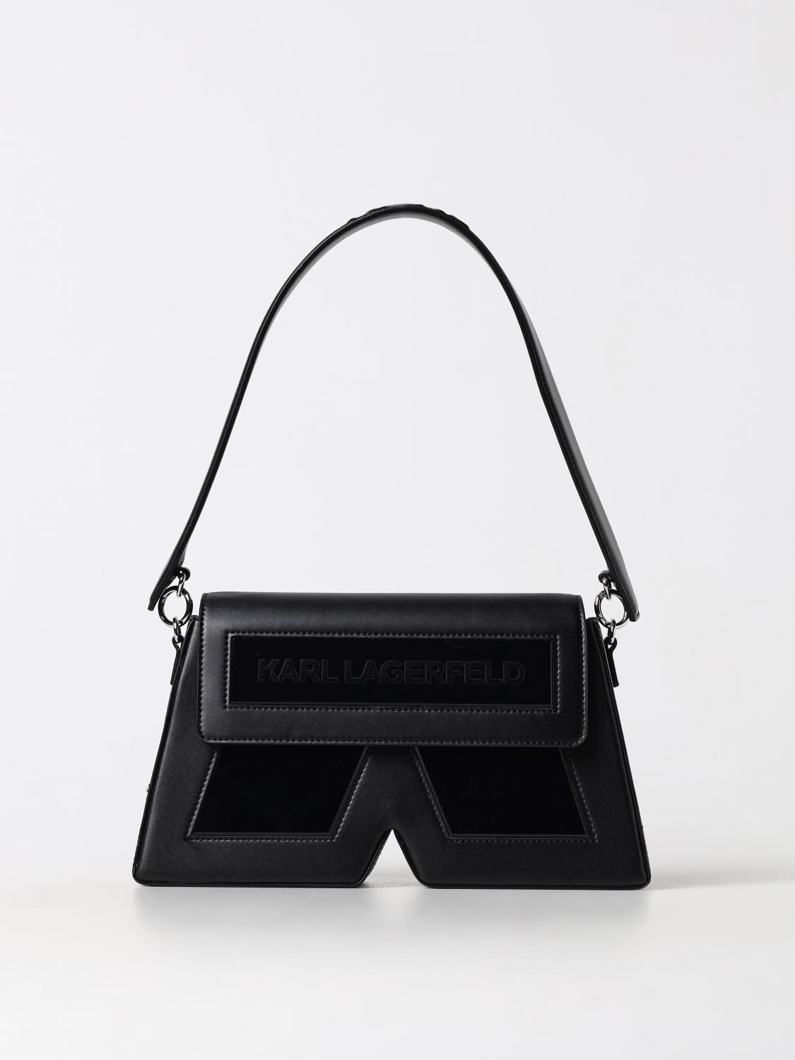 KARL LAGERFELD BORSA A SPALLA: Borsa Karl Lagerfeld in pelle sintetica , Nero - Img 1