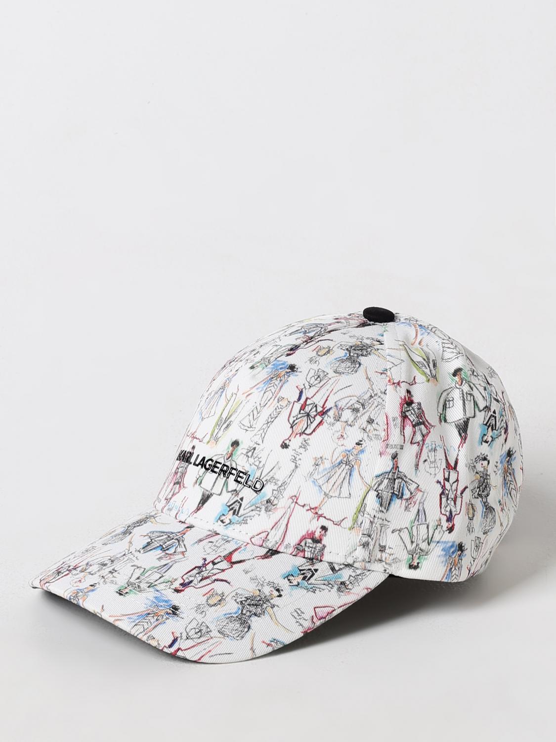 Giglio Cappello Karl Lagerfeld in cotone con stampa grafica all over