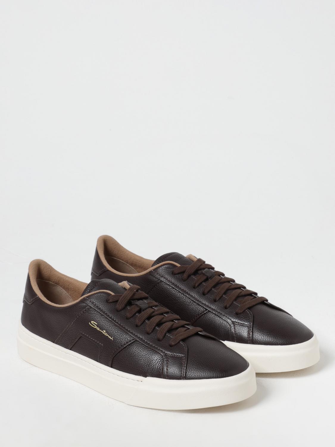 SANTONI SNEAKERS: Shoes men Santoni, Brown - Img 2