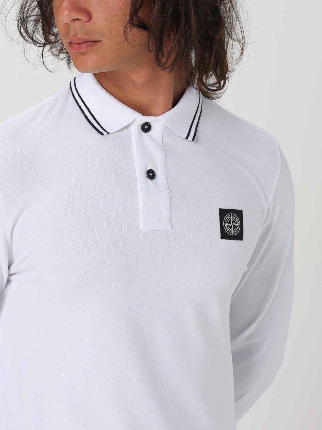 STONE ISLAND POLO: Polo herren Stone Island, Weiß - Img 5