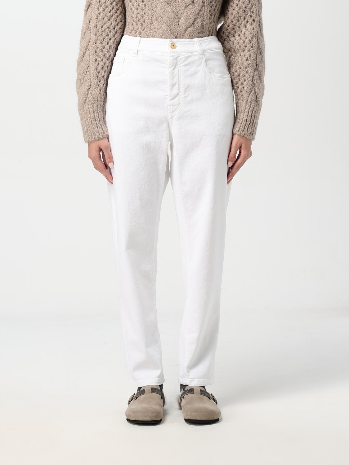 BRUNELLO CUCINELLI PANTS: Pants woman Brunello Cucinelli, White - Img 1