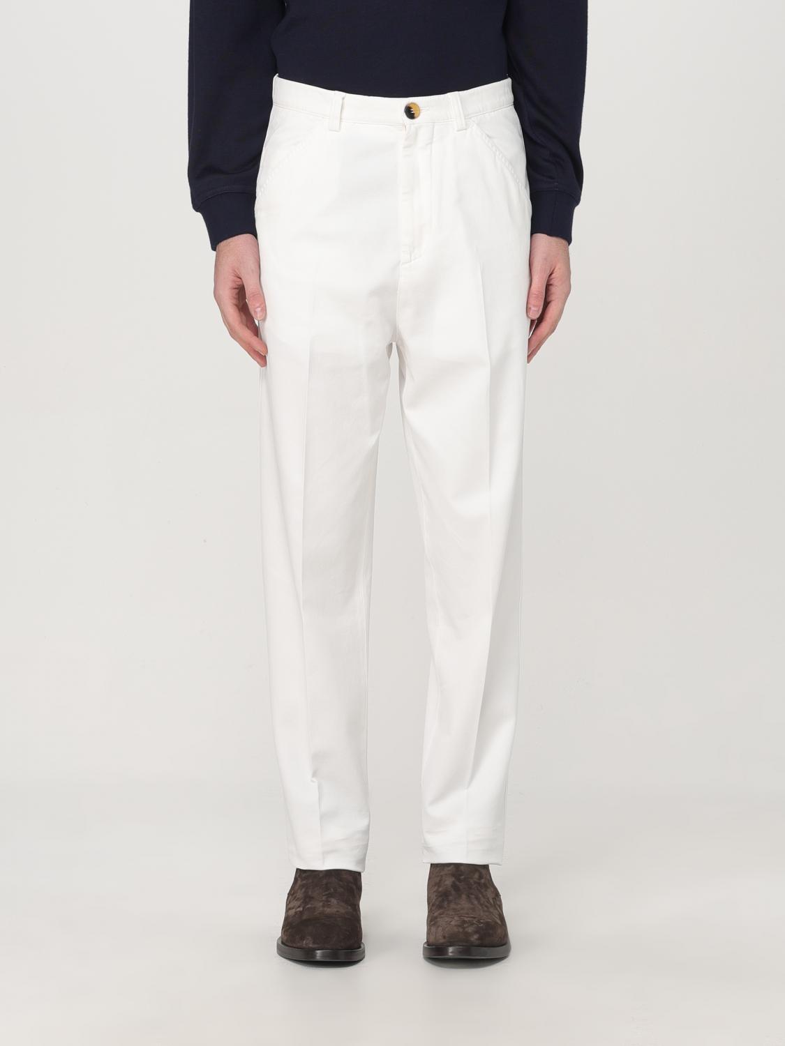 BRUNELLO CUCINELLI 裤子: 裤子 男士 Brunello Cucinelli, 白色 - Img 1