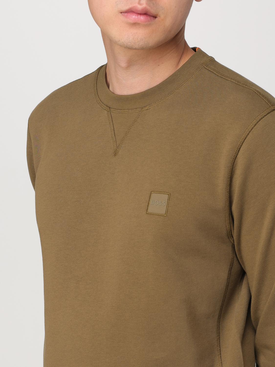 BOSS JERSEY: Jersey Boss de algodón con cuello redondo, Verde - Img 3