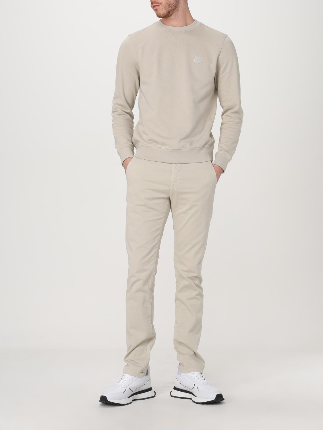 BOSS JERSEY: Jersey Boss de algodón con cuello redondo, Beige - Img 2