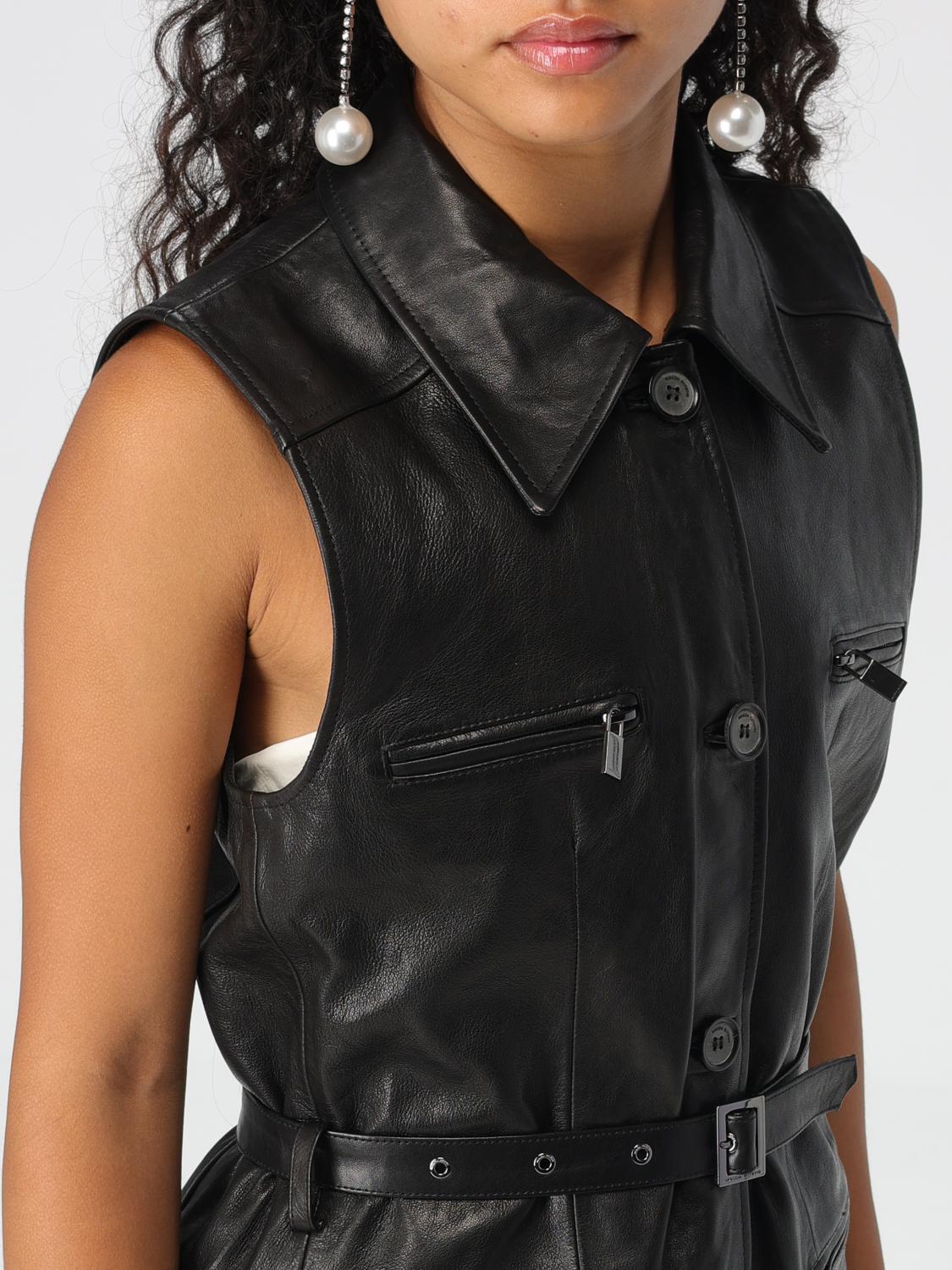 MAGDA BUTRYM WAISTCOAT: Magda Butrym leather vest with belt, Black - Img 5