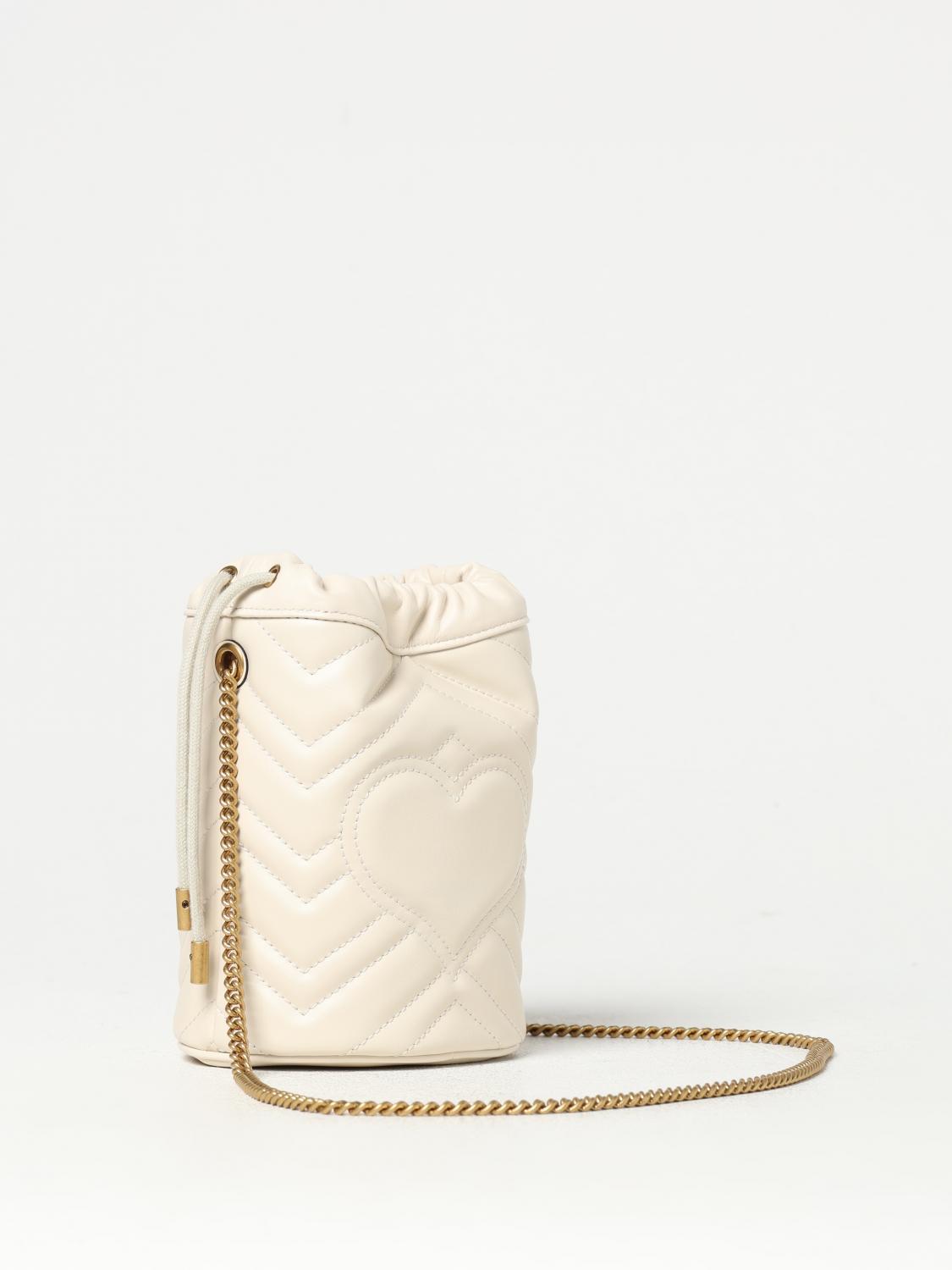 GUCCI BORSA A MANO: Borsa GG Marmont Gucci in nappa trapuntata , Bianco - Img 3