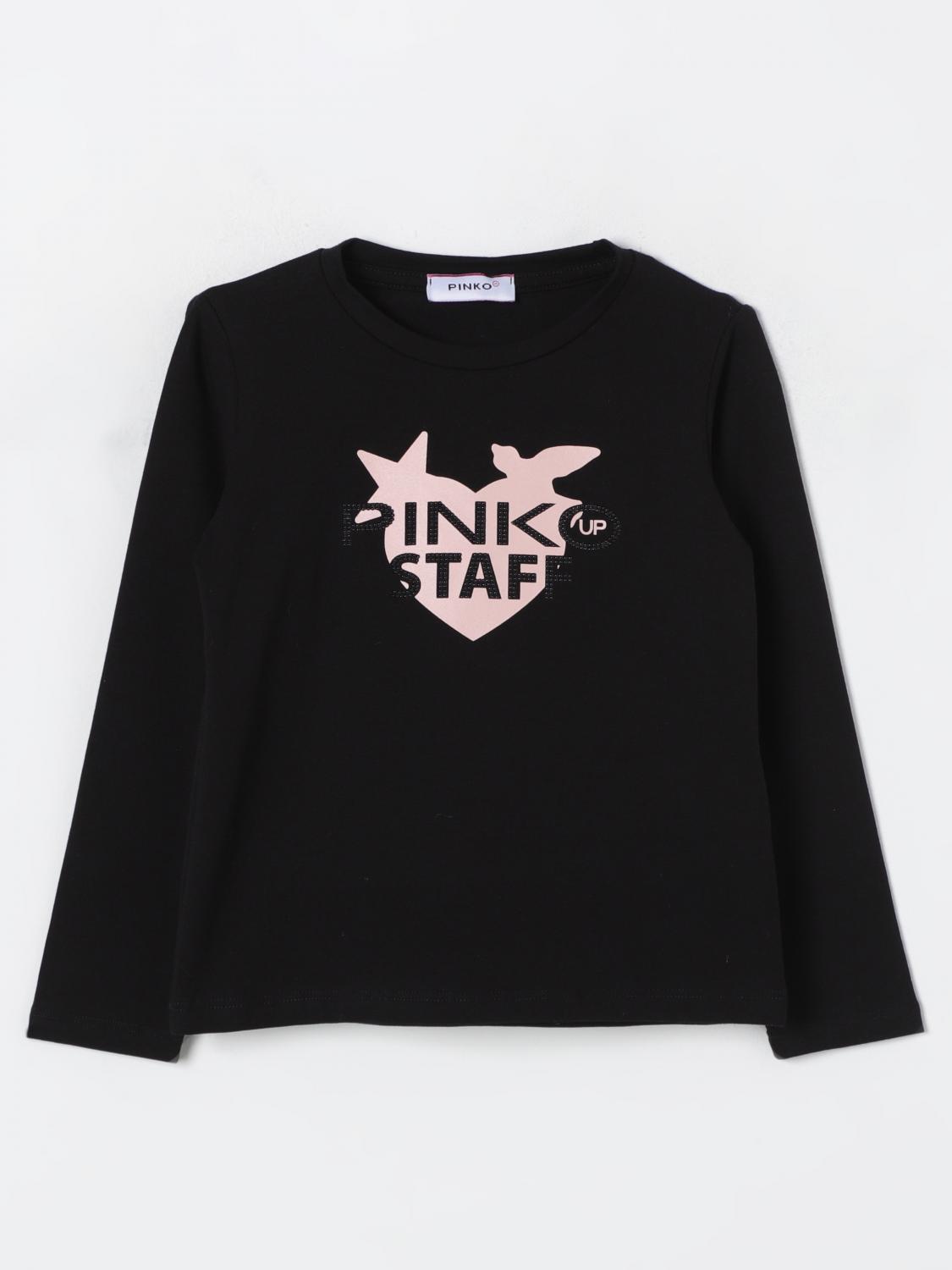 PINKO SWEATER: Pinko shirt with logo print, Black - Img 1