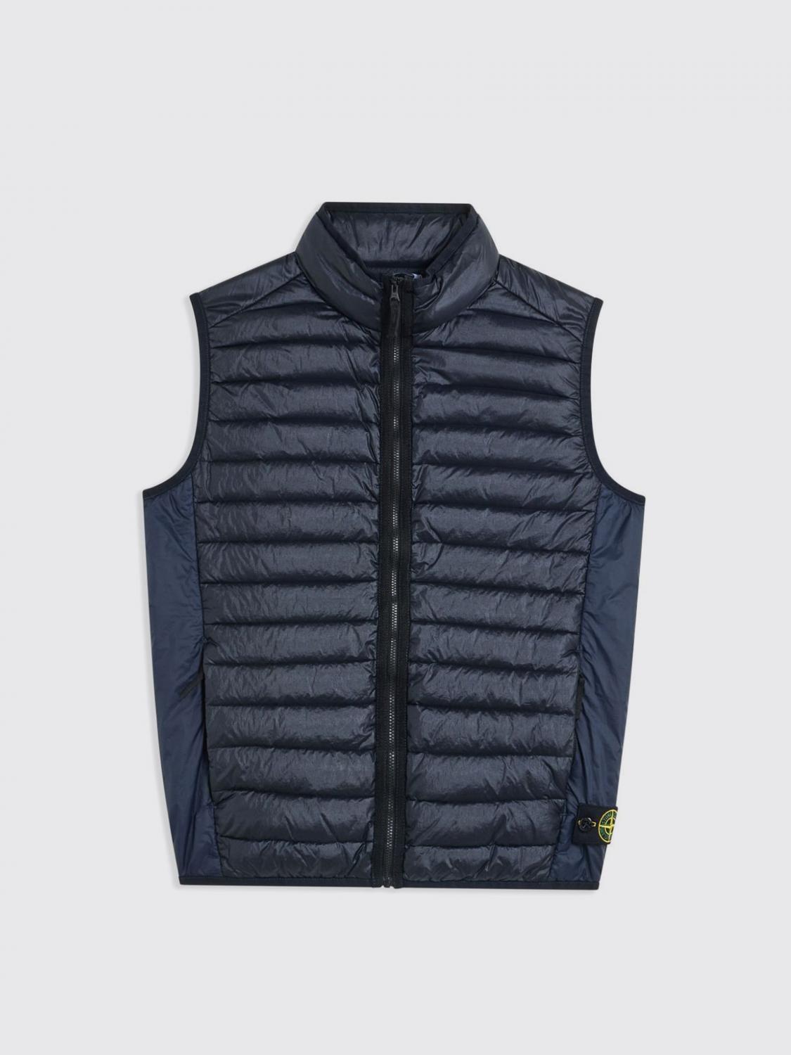 STONE ISLAND JUNIOR GILET: Gilet con applicazione Compass Stone Island Junior, Blue Navy - Img 1