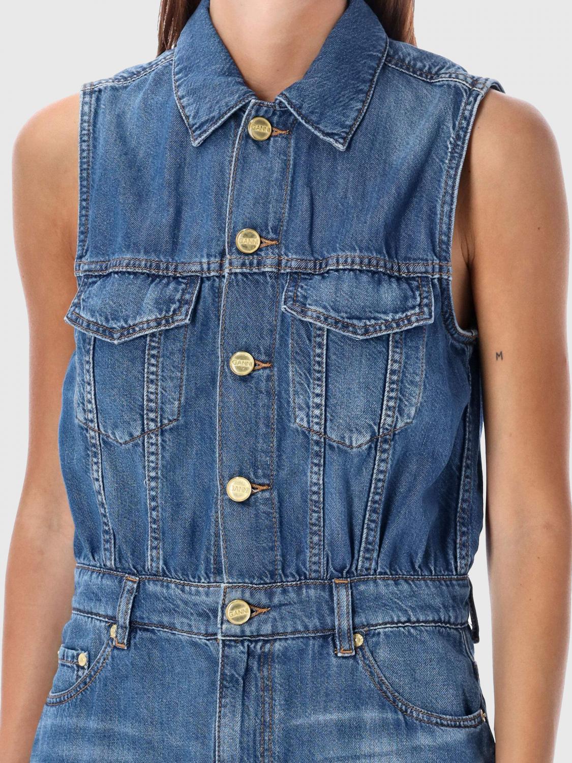 GANNI KLEID: Kleider damen Ganni, Blau - Img 3