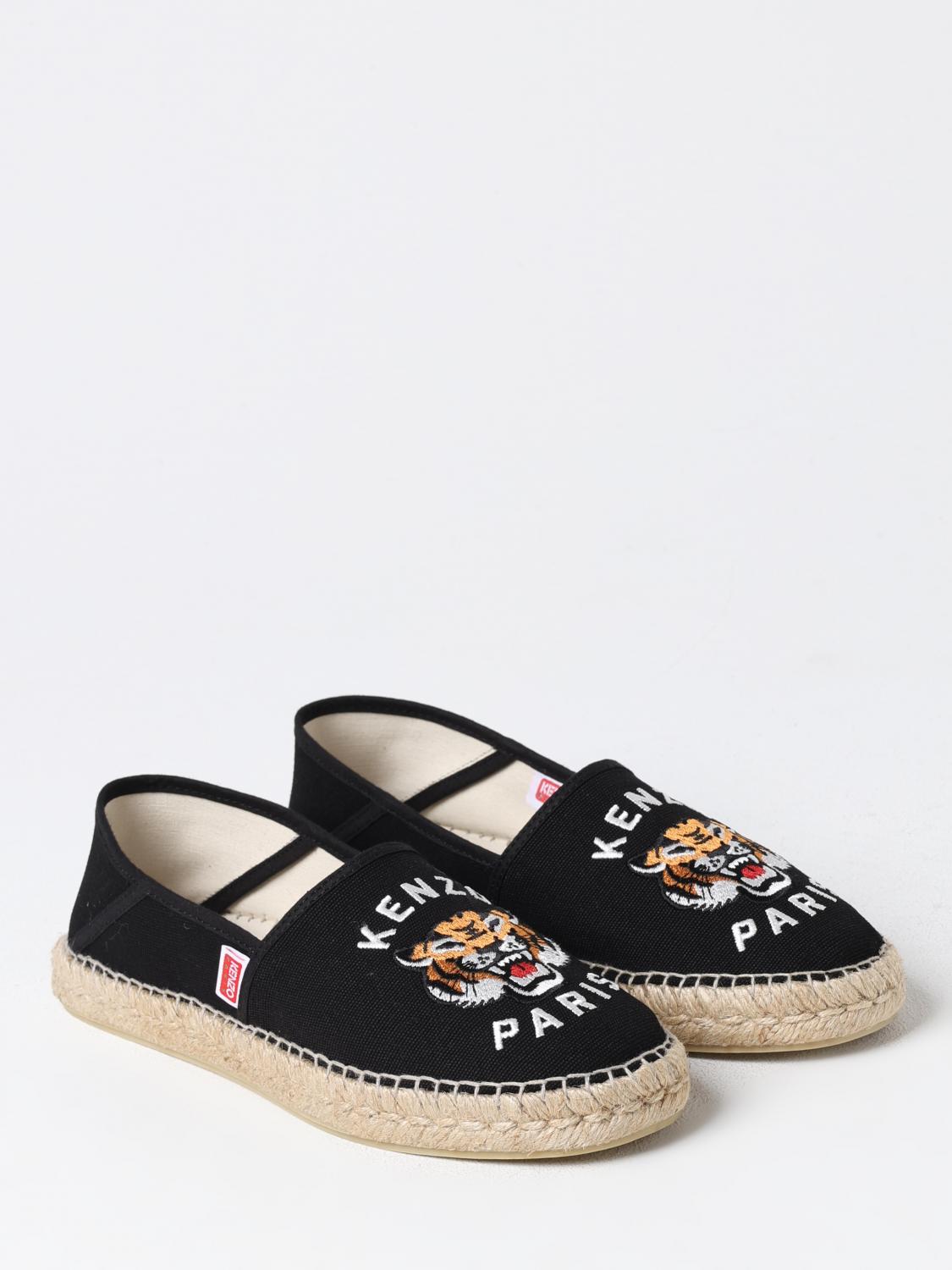 KENZO ESPADRILLAS: Espadrillas Kenzo in canvas con logo ricamato , Nero - Img 2