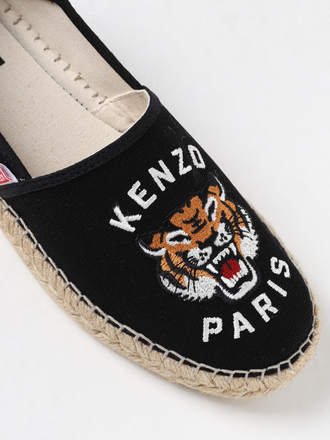 KENZO ESPADRILLAS: Espadrillas Kenzo in canvas con logo ricamato , Nero - Img 4