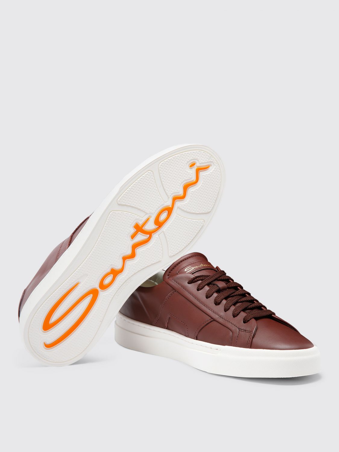 SANTONI SNEAKERS: Sneakers men Santoni, Burgundy - Img 4