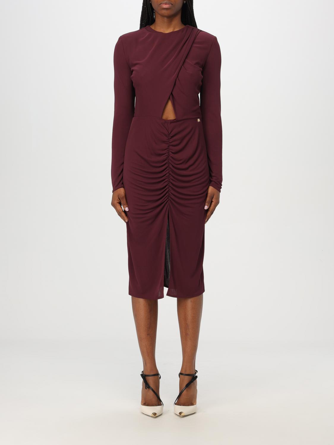 ELISABETTA FRANCHI DRESS: Dress woman Elisabetta Franchi, Burgundy - Img 1