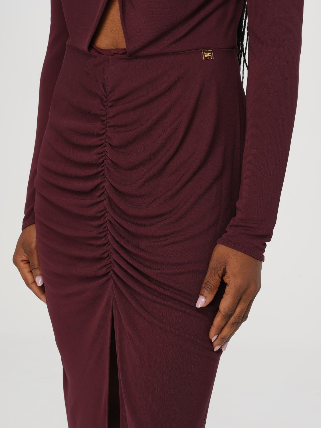 ELISABETTA FRANCHI DRESS: Dress woman Elisabetta Franchi, Burgundy - Img 3