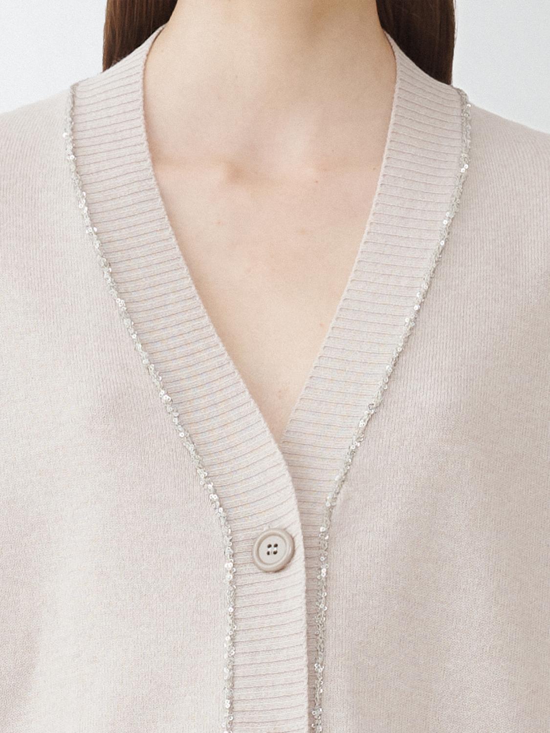 FABIANA FILIPPI CARDIGAN: Sweater woman Fabiana Filippi, Beige - Img 3