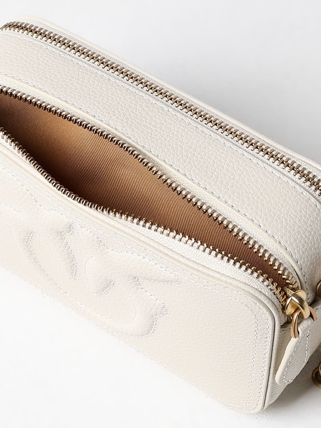 PINKO BORSA MINI: Borsa Carrie Pinko in pelle a grana , Bianco - Img 3