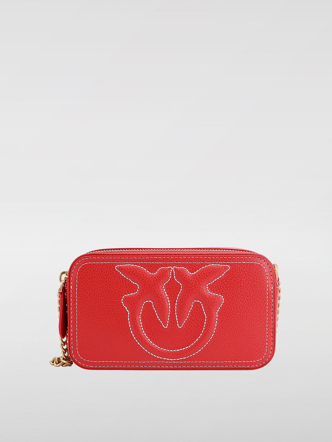 PINKO BORSA MINI: Borsa Carrie Pinko in pelle a grana , Rosso - Img 1