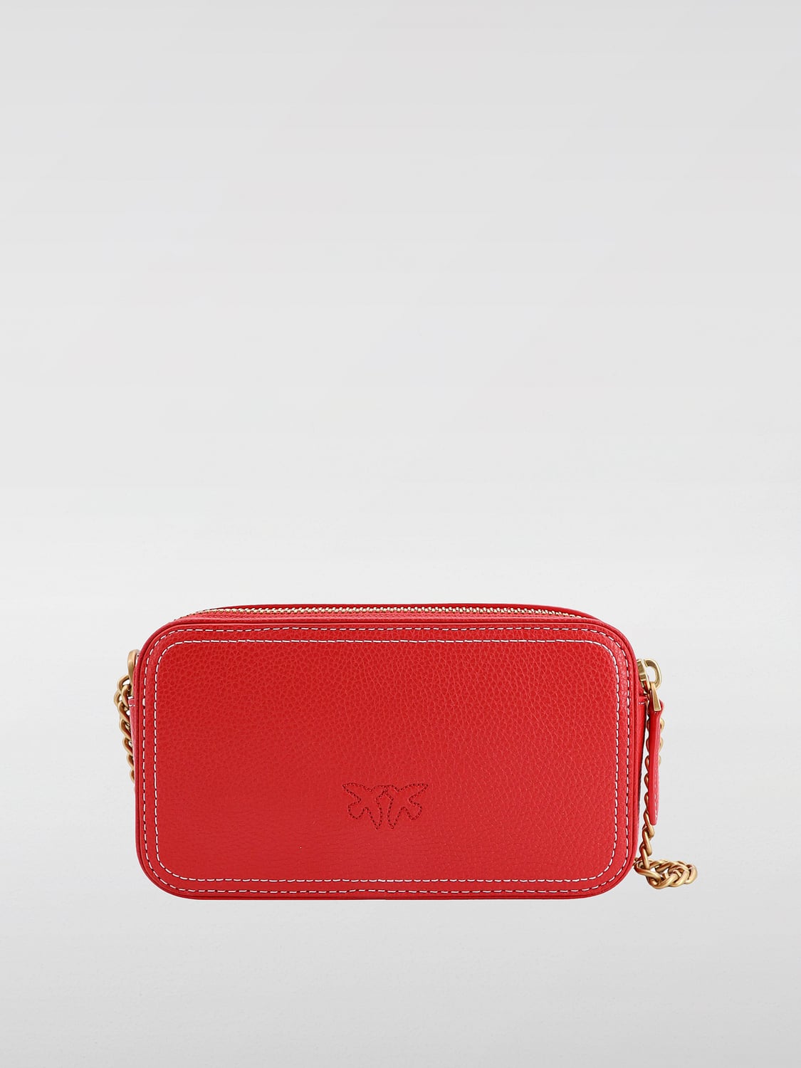 PINKO BORSA MINI: Borsa Carrie Pinko in pelle a grana , Rosso - Img 2
