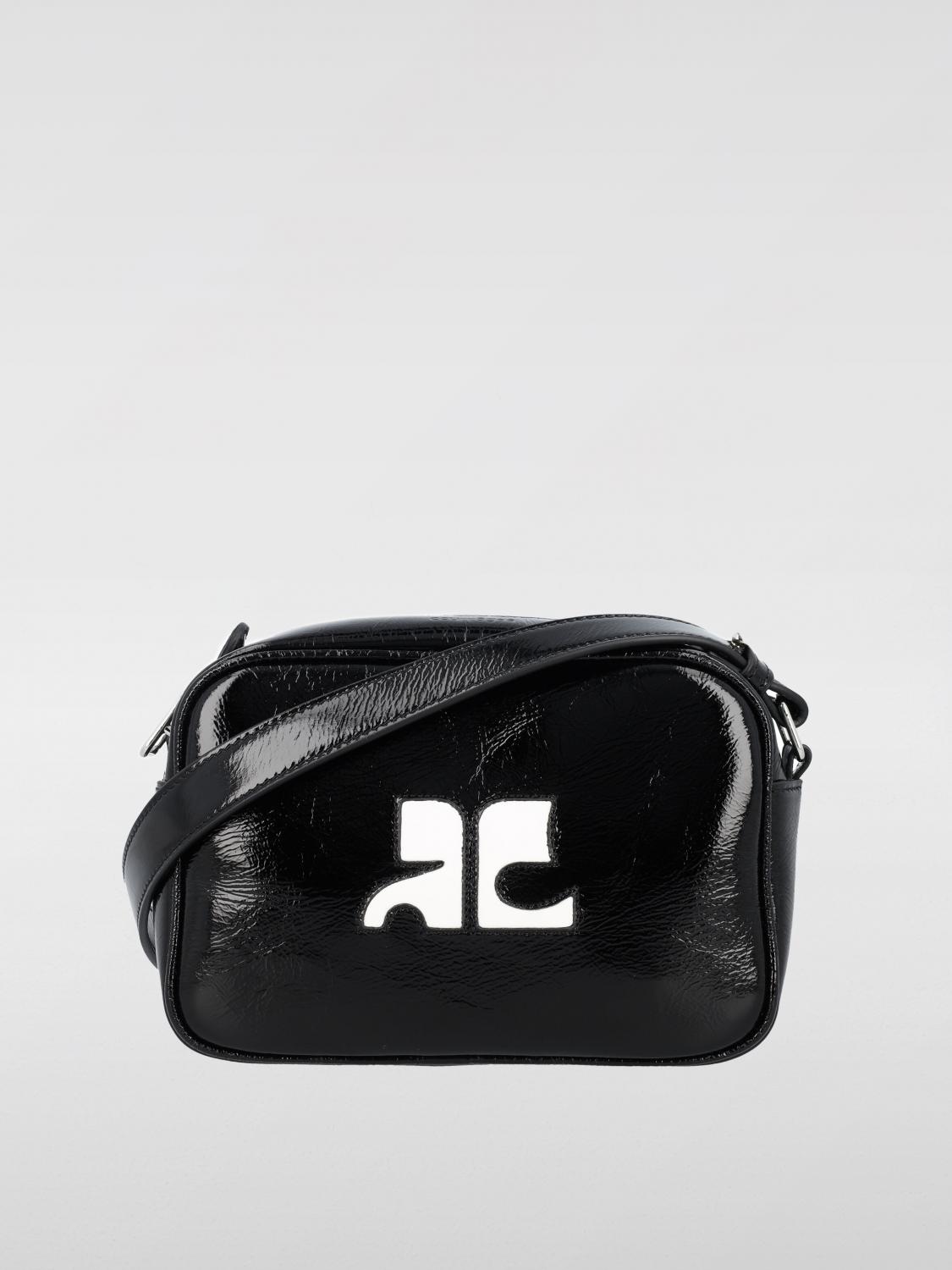 COURRÈGES BORSA MINI: Borsa Reedition Courrèges in vernice, Nero - Img 1