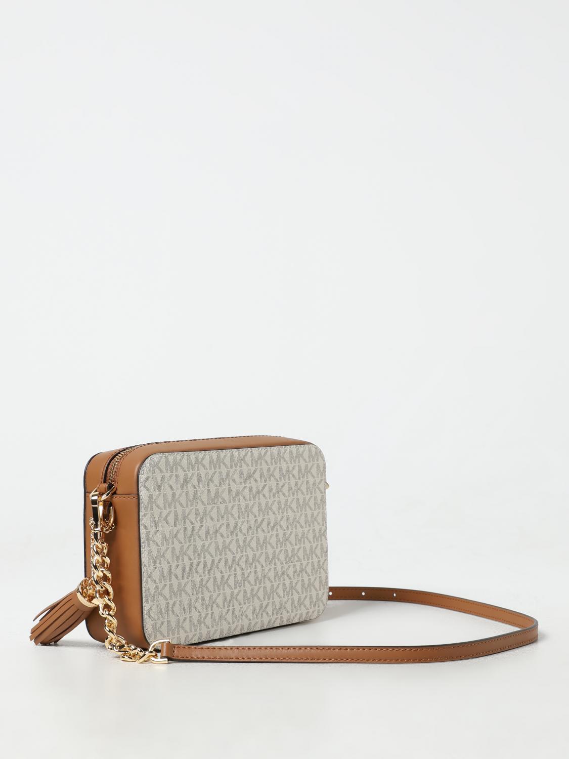 MICHAEL KORS BORSA A TRACOLLA: Borsa a tracolla Jet Set media con logo Michael Kors, Crema - Img 2