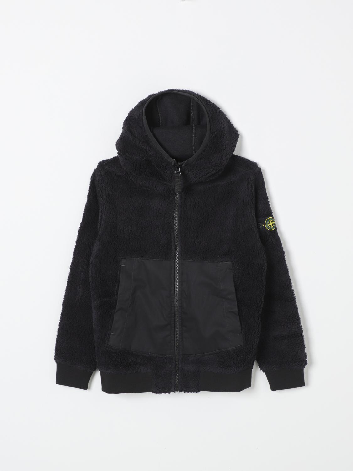STONE ISLAND JUNIOR JACKE: Pullover kinder Stone Island Junior, Schwarz - Img 1