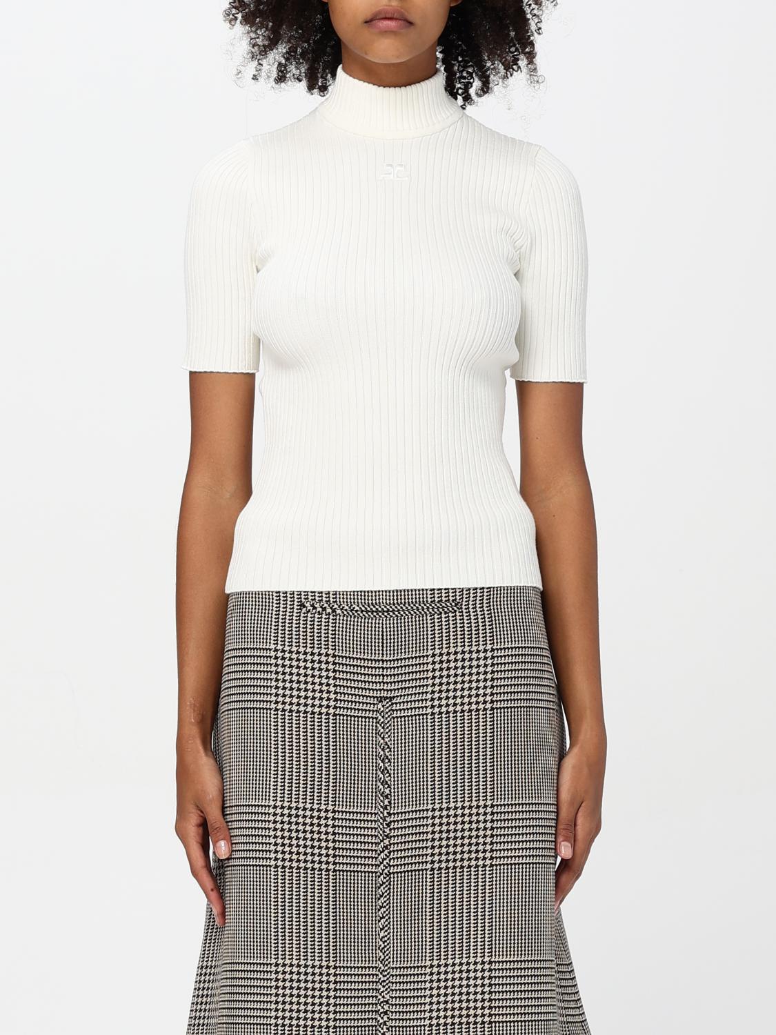 COURRÈGES JERSEY: Sudadera mujer CourrÈges, Blanco - Img 1
