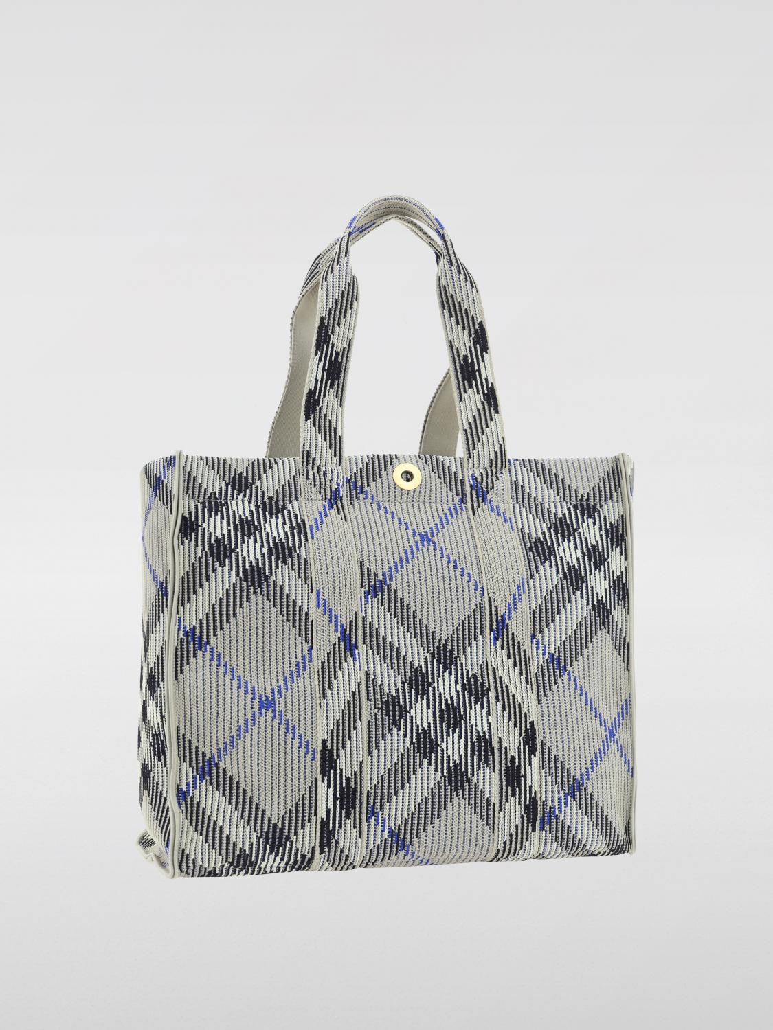 BURBERRY BORSA A SPALLA: Borsa Check Burberry in nylon jacquard, Verde - Img 2