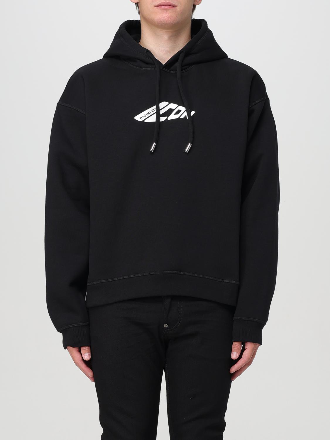 DSQUARED2 SWEATSHIRT: Dsquared2 Icon Hoodie, Black - Img 1
