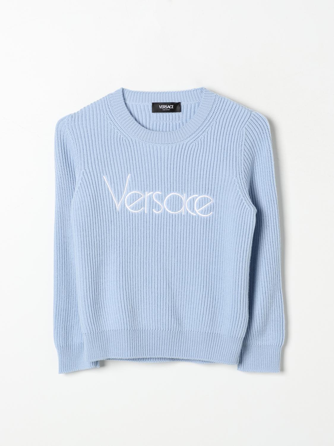 VERSACE MAGLIA: 스웨터 남아 Versace, 블루 - Img 1