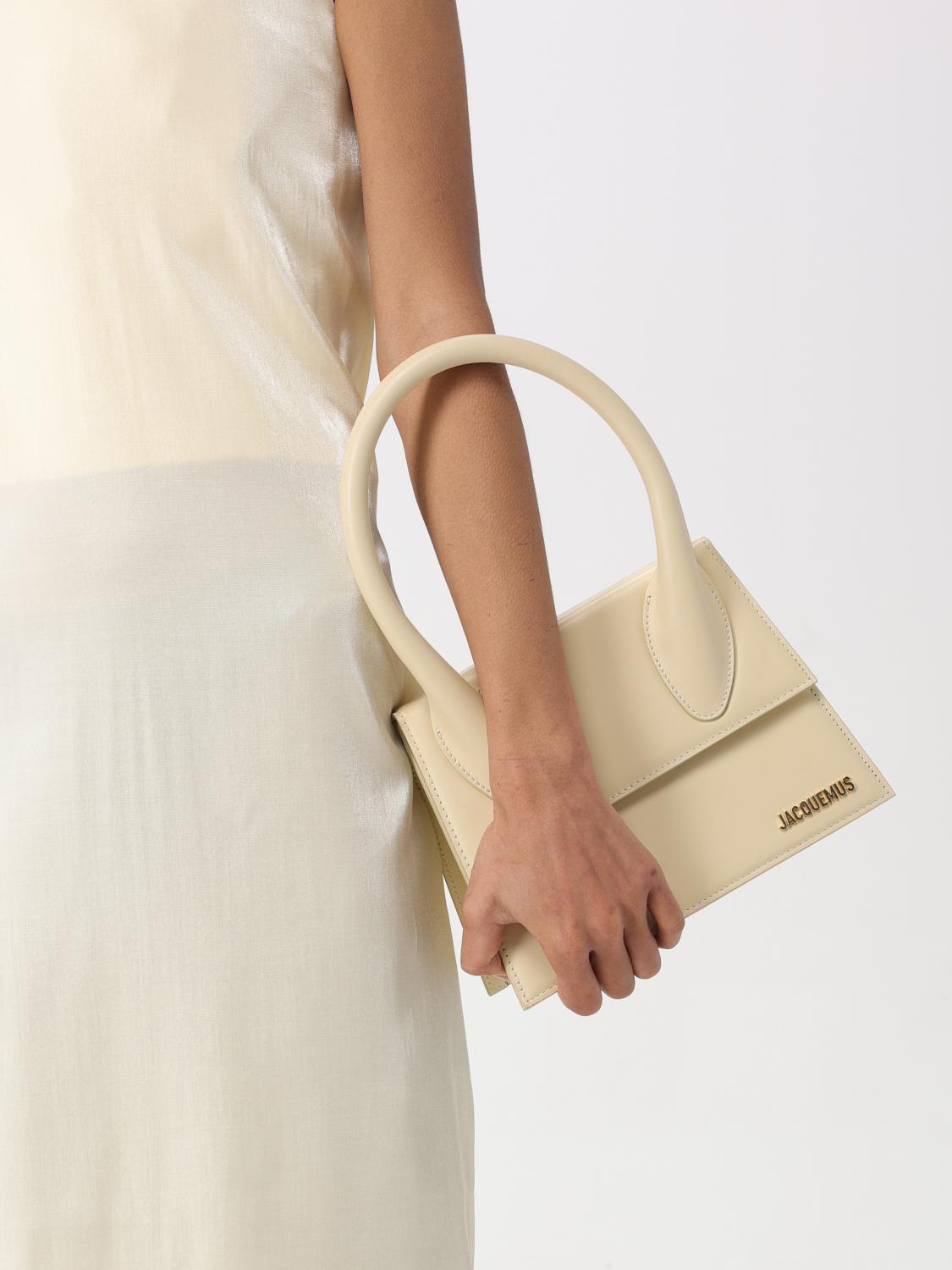 JACQUEMUS BORSA MINI: Borsa Le Grand Chiquito Jacquemus in pelle , Bianco - Img 2