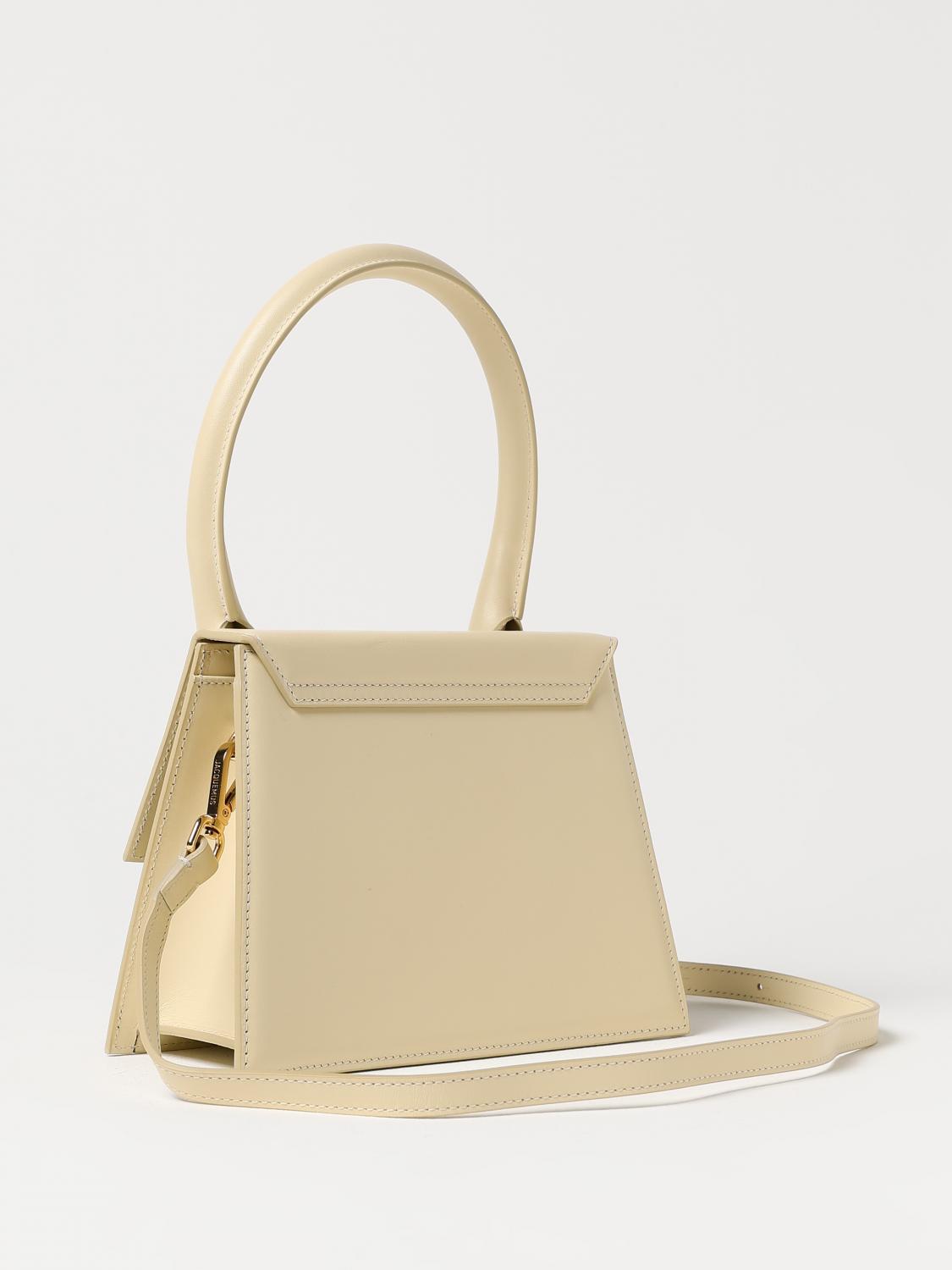 JACQUEMUS BORSA MINI: Borsa Le Grand Chiquito Jacquemus in pelle , Bianco - Img 3