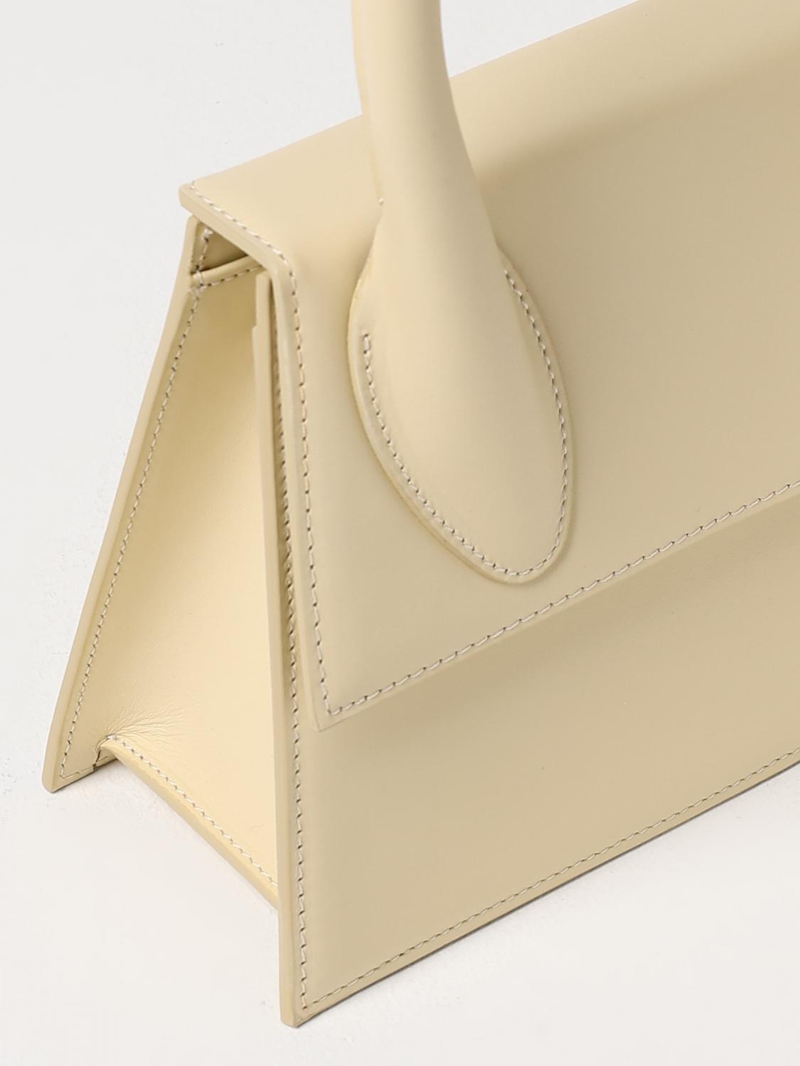 JACQUEMUS BORSA MINI: Borsa Le Grand Chiquito Jacquemus in pelle , Bianco - Img 4